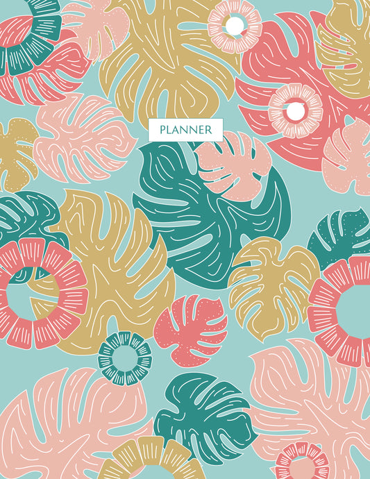 Light Monstera Planner - Undated Monthly and Weekly