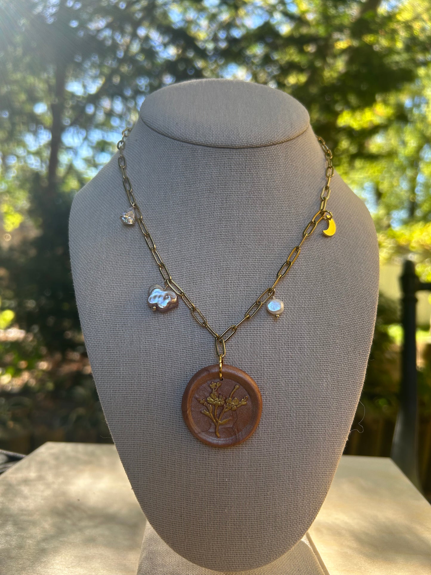 Clay Seal - Golden Charm Necklace