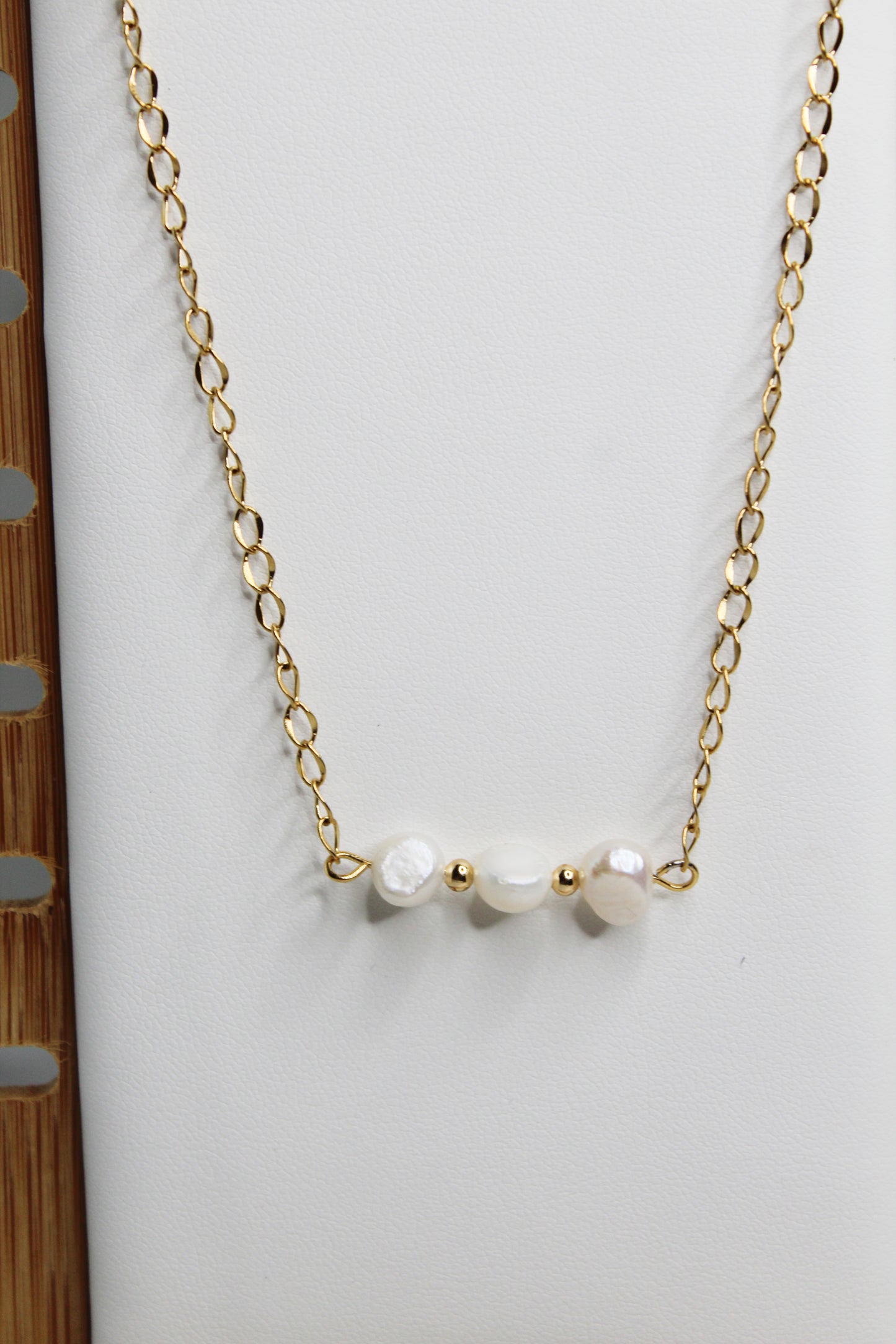 Freshwater Pearl -White Golden Necklace