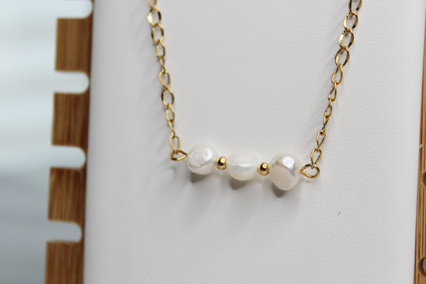 Freshwater Pearl -White Golden Necklace