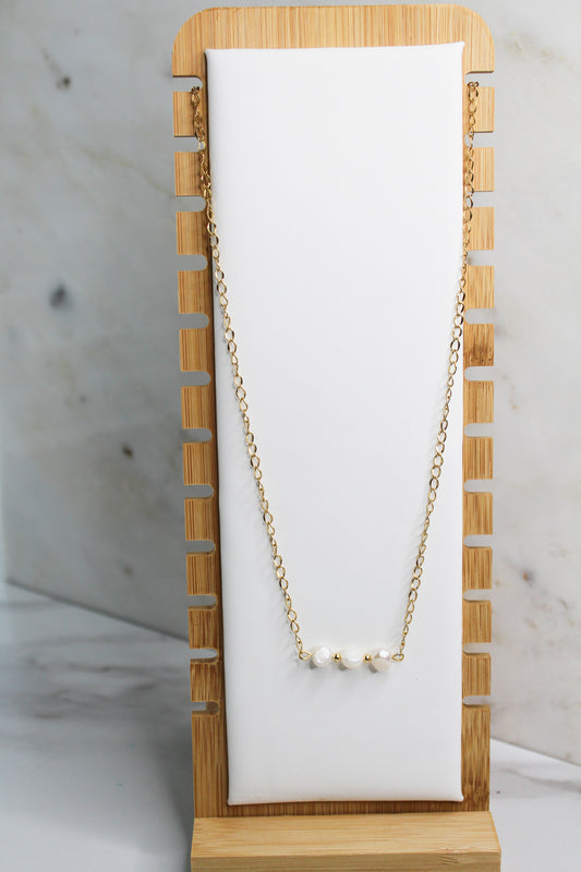 Freshwater Pearl -White Golden Necklace