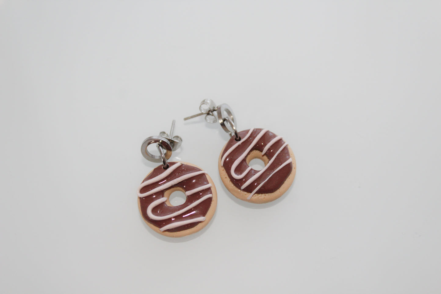 Glazed Donut - Red/Brown Earrings