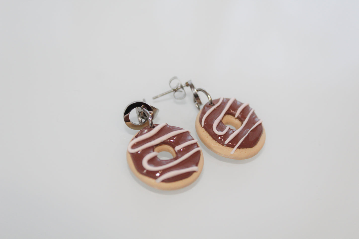 Glazed Donut - Red/Brown Earrings