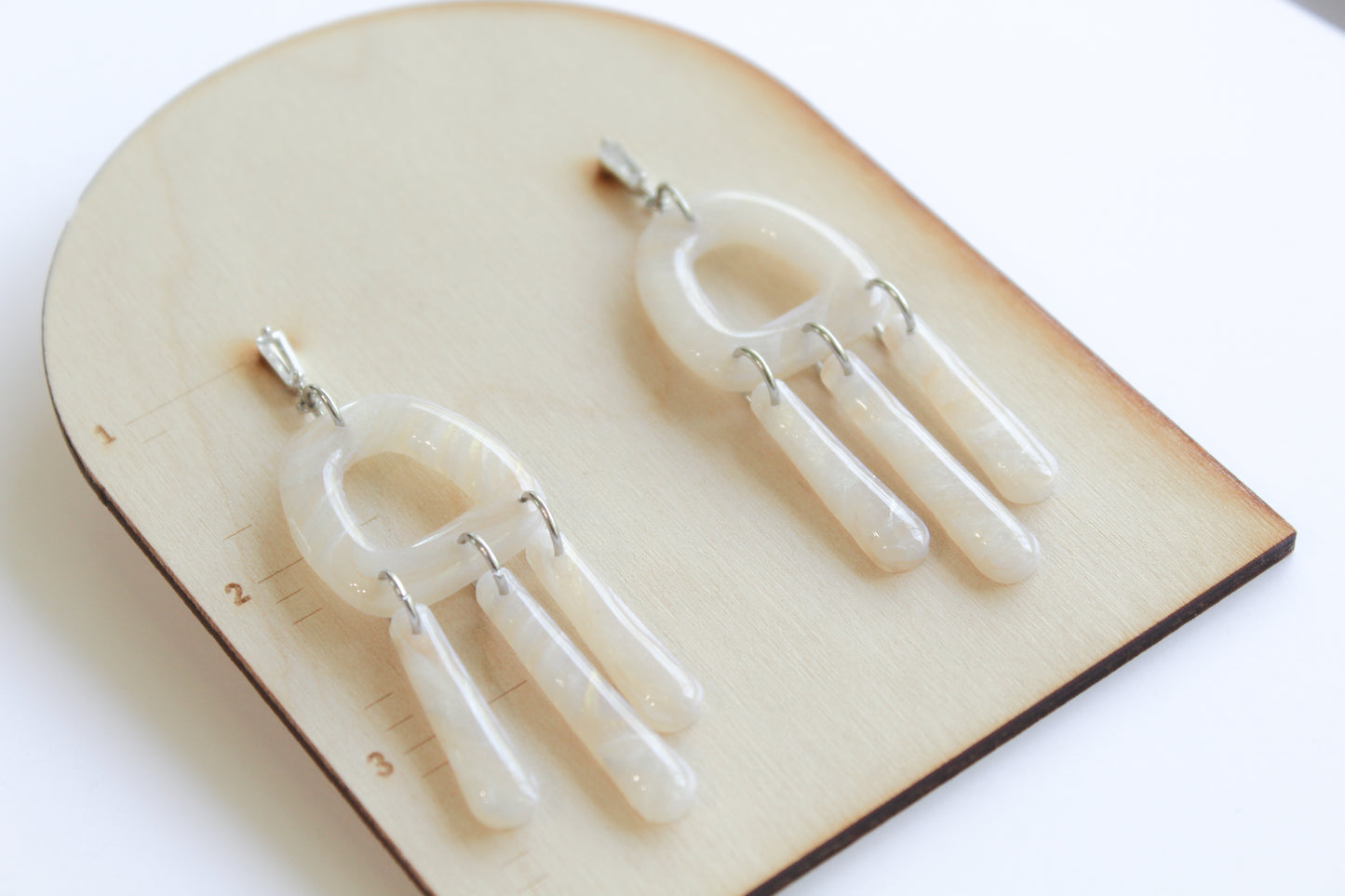 Translucent Earring - Half Oval Dangle Earrings